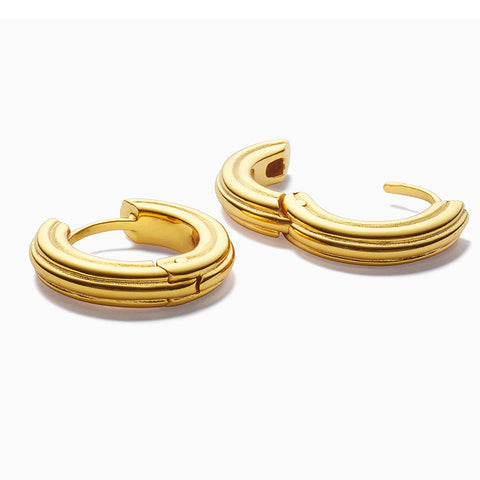 Simple Gold Charm Hoops - Small