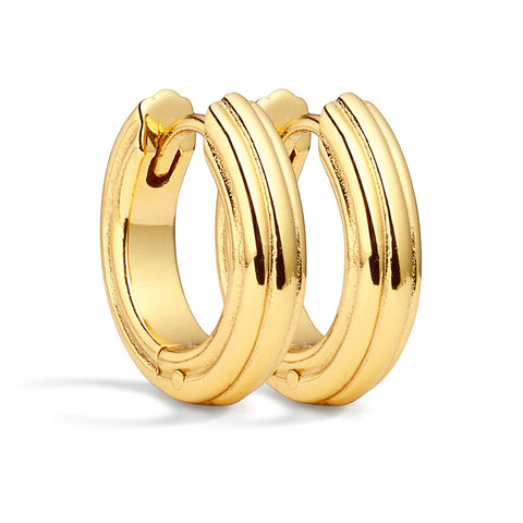 Simple Gold Charm Hoops - Small