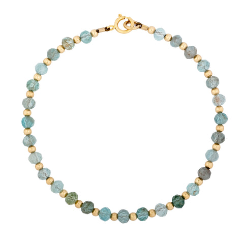 Dainty Gold and Neon Apatite Bracelet