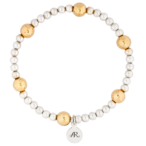 Mix It Up Collection: Silver and Gold Beaded Bracelet