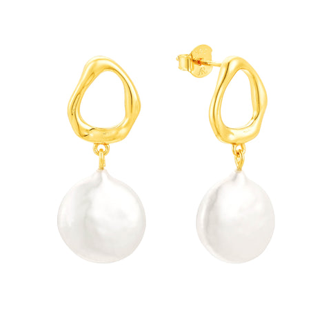 Abstract Pearl Earrings