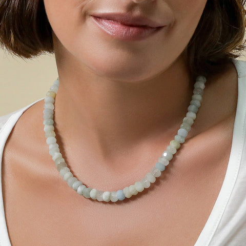 Chunky Aquamarine necklace with large facets