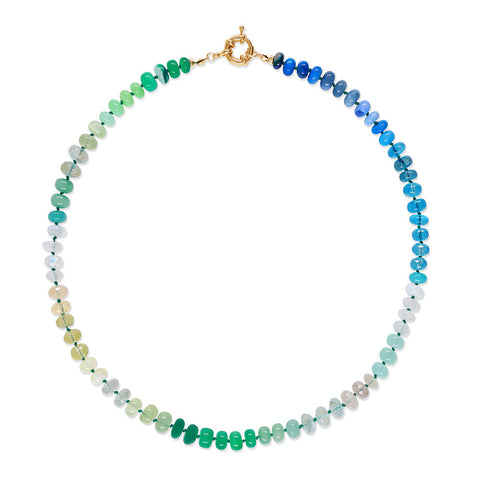 Blues and Greens Rainbow Gemstone Necklace