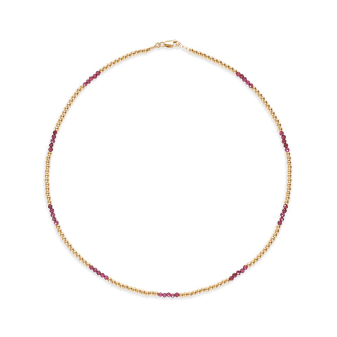 Dainty Garnet and gold Necklace
