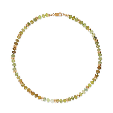 Verde Aurum Green Garnet and gold Necklace