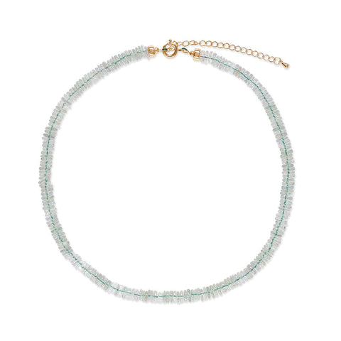 Translucent Green Amethyst Heishi Necklace