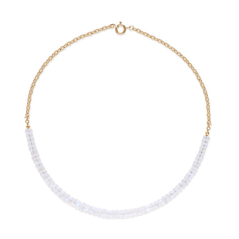 Faceted Moonstone half and half necklace