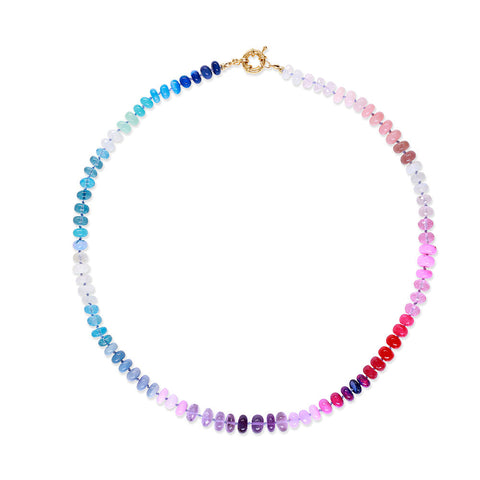 Purple Skies Rainbow Gemstone Necklace