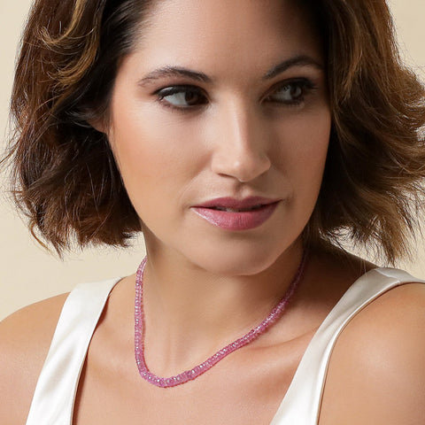 Fuchsia pink Sapphire Necklace