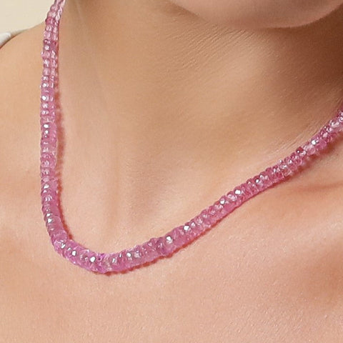 Fuchsia pink Sapphire Necklace