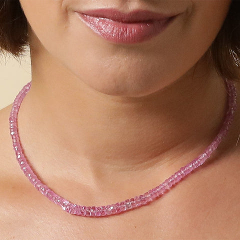 Fuchsia pink Sapphire Necklace