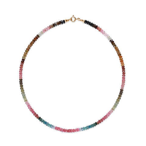 Faceted Rainbow tourmaline necklace