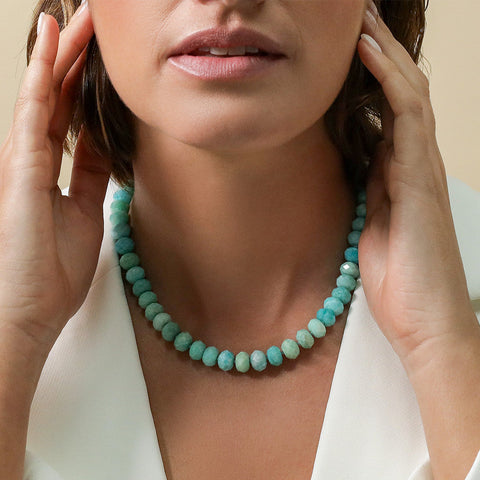 Chunky Faceted Amazonite Necklace