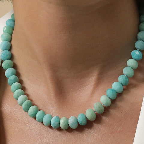 Chunky Faceted Amazonite Necklace
