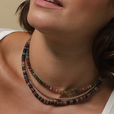 Dark Tourmaline Heishi Necklace